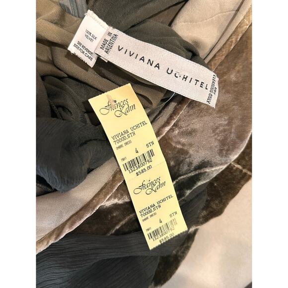VINTAGE Viviana Uchitel Ombré Silk Velvet Dress WITH TAGS - Picture 6 of 6
